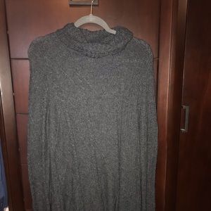 Quilted Turtleneck Sweater Dress